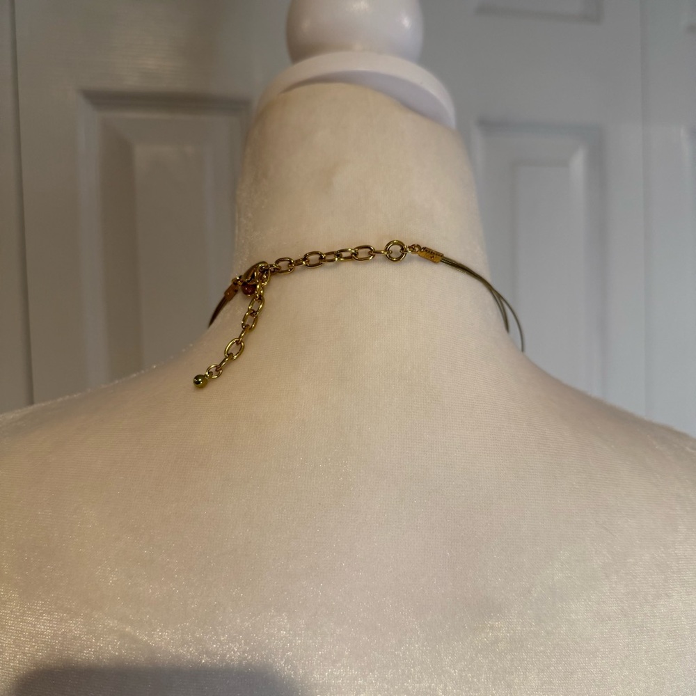 Necklace, Statement Wire Wrapped Stone Necklace G… - image 6